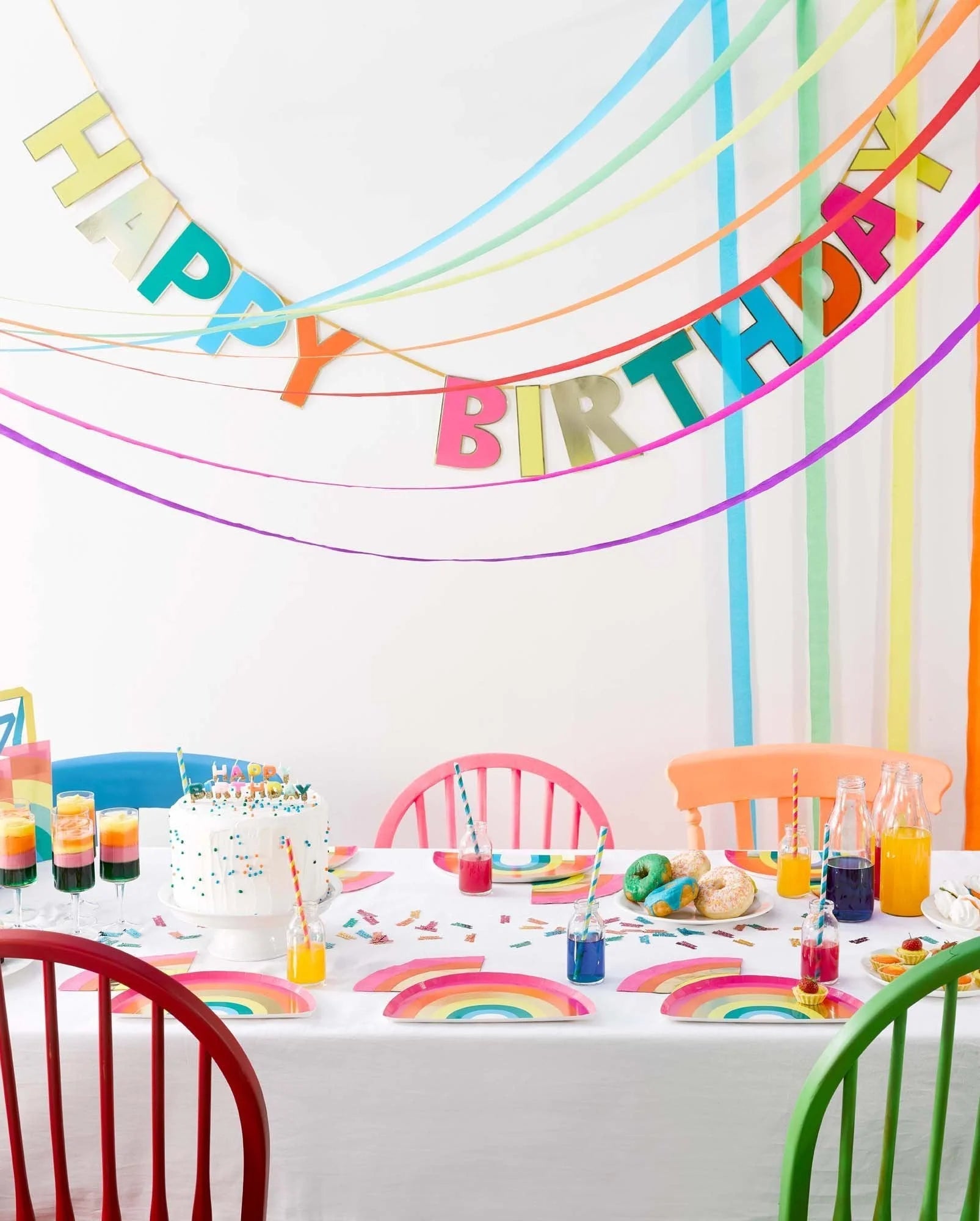 Happy Birthday Regenbogen Girlande von Talking Tables