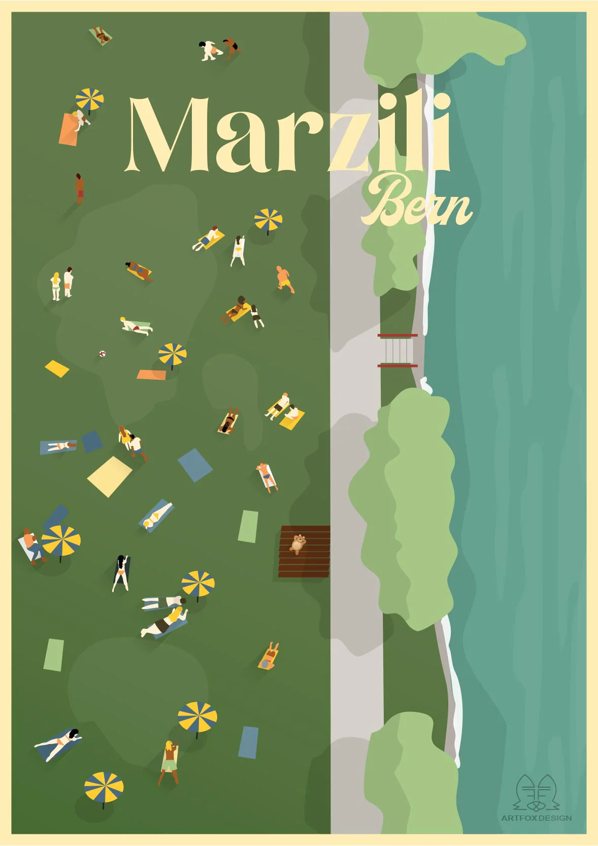 Poster Marzili Bern von Artfoxdesign