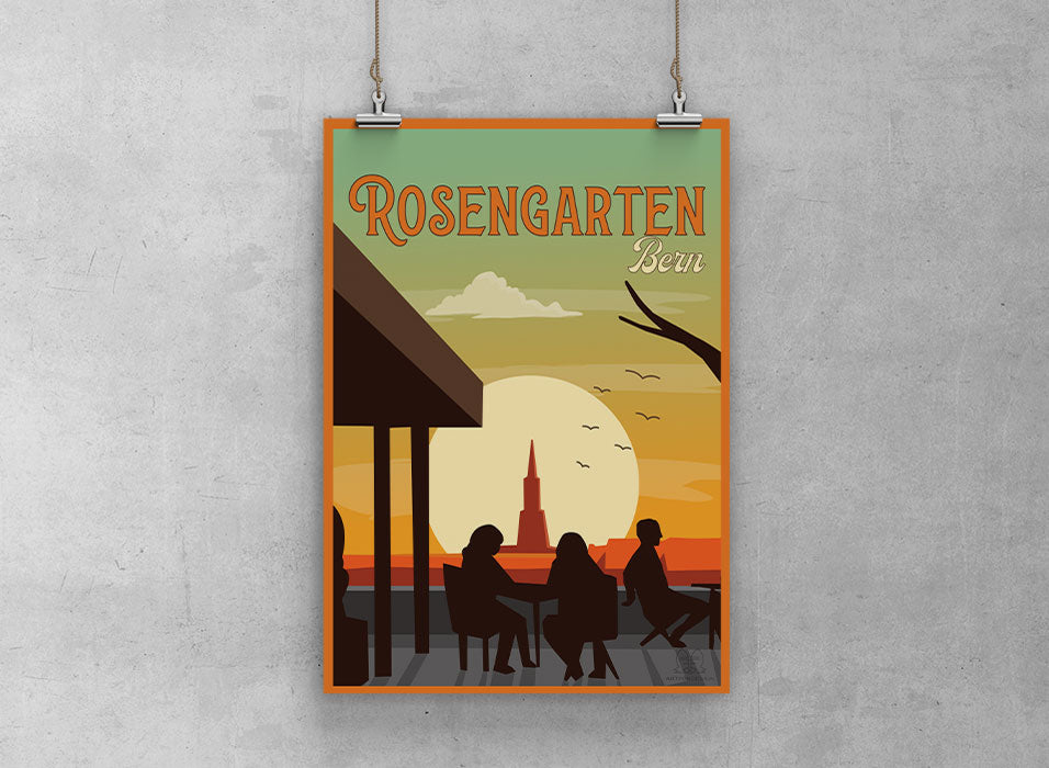 Poster Rosengarten Bern von Artfoxdesign