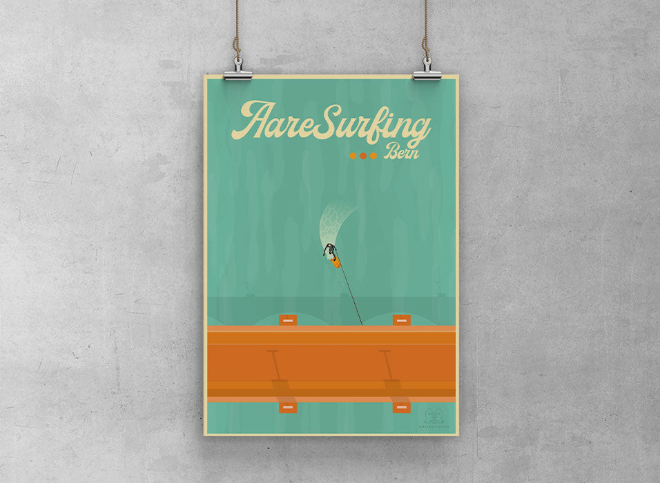 Poster Aaresurfing von Artfoxdesign